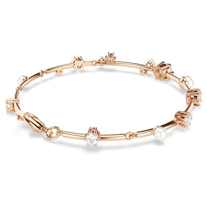 Constella-armbånd med krystallperler, runde slipninger, hvitt, rosagullbelagt Constella-armbånd med krystallperler, runde slipninger, hvitt, rosagullbelagt