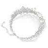 Constella choker med krystallperler, rundslipt, hvit, rhodiumbelagt