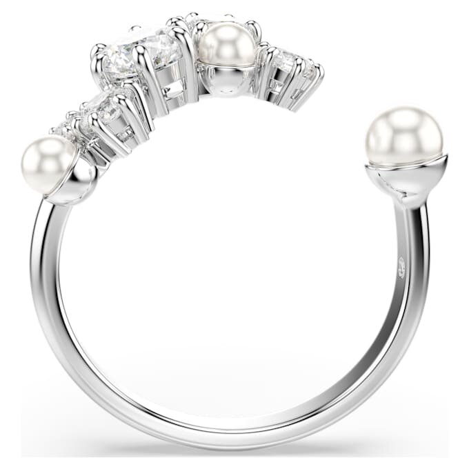 Constella åpen ring med krystallperler, runde slipninger, hvit, rhodiumbelagt Constella åpen ring med krystallperler, runde slipninger, hvit, rhodiumbelagt