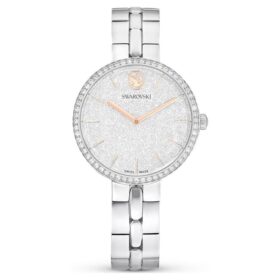 Cosmopolitan-klokke, sveitsiskprodusert, metallarmbånd, sølvfarget, rustfritt stål