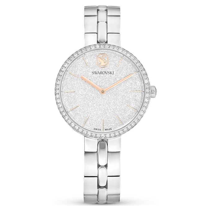 Cosmopolitan-klokke, sveitsiskprodusert, metallarmbånd, sølvfarget, rustfritt stål Cosmopolitan-klokke, sveitsiskprodusert, metallarmbånd, sølvfarget, rustfritt stål