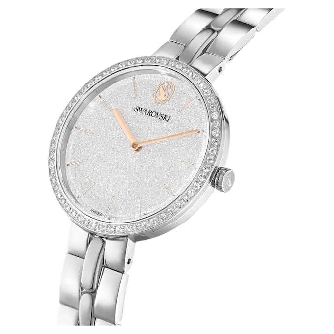 Cosmopolitan-klokke, sveitsiskprodusert, metallarmbånd, sølvfarget, rustfritt stål Cosmopolitan-klokke, sveitsiskprodusert, metallarmbånd, sølvfarget, rustfritt stål