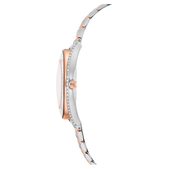 Crystalline Aura-klokke, sveitsiskprodusert, metallarmbånd, rosagullfarget, blandet metallfinish Crystalline Aura-klokke, sveitsiskprodusert, metallarmbånd, rosagullfarget, blandet metallfinish