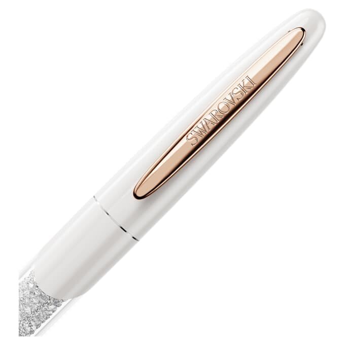 Crystalline rollerball-penn, hvit, rosagullbelagt Crystalline rollerball-penn, hvit, rosagullbelagt