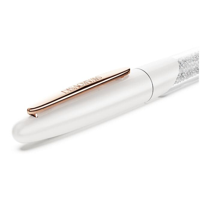 Crystalline rollerball-penn, hvit, rosagullbelagt Crystalline rollerball-penn, hvit, rosagullbelagt