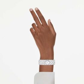 Curiosa armbåndsur med krystallarmbånd, sølvfarget, rustfritt stål