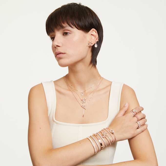 Dextera armbånd med pavé, hvit, rosagullbelagt Dextera armbånd med pavé, hvit, rosagullbelagt