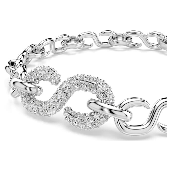 Dextera-armbånd med rundslipte krystaller, hvitt, rhodiumbelagt Dextera-armbånd med rundslipte krystaller, hvitt, rhodiumbelagt