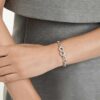 Dextera-armbånd med rundslipte krystaller, hvitt, rhodiumbelagt Dextera-armbånd med rundslipte krystaller, hvitt, rhodiumbelagt