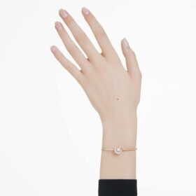 Dextera-armbånd med rundslipte krystaller, hvitt, rosagullbelagt Dextera-armbånd med rundslipte krystaller, hvitt, rosagullbelagt