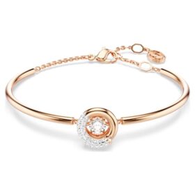 Dextera-armbånd med rundslipte krystaller, hvitt, rosagullbelagt Dextera-armbånd med rundslipte krystaller, hvitt, rosagullbelagt