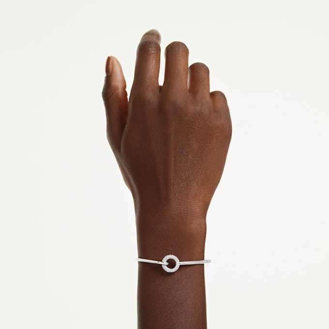 Dextera-armbånd med rundslipte steiner, hvitt, rhodiumbelagt Dextera-armbånd med rundslipte steiner, hvitt, rhodiumbelagt