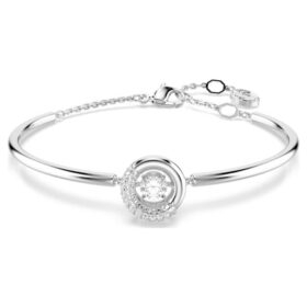 Dextera-armbånd med rundslipte steiner, hvitt, rhodiumbelagt Dextera-armbånd med rundslipte steiner, hvitt, rhodiumbelagt