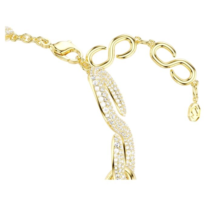 Dextera-choker med rundslipte krystaller, hvit, gullbelagt Dextera-choker med rundslipte krystaller, hvit, gullbelagt