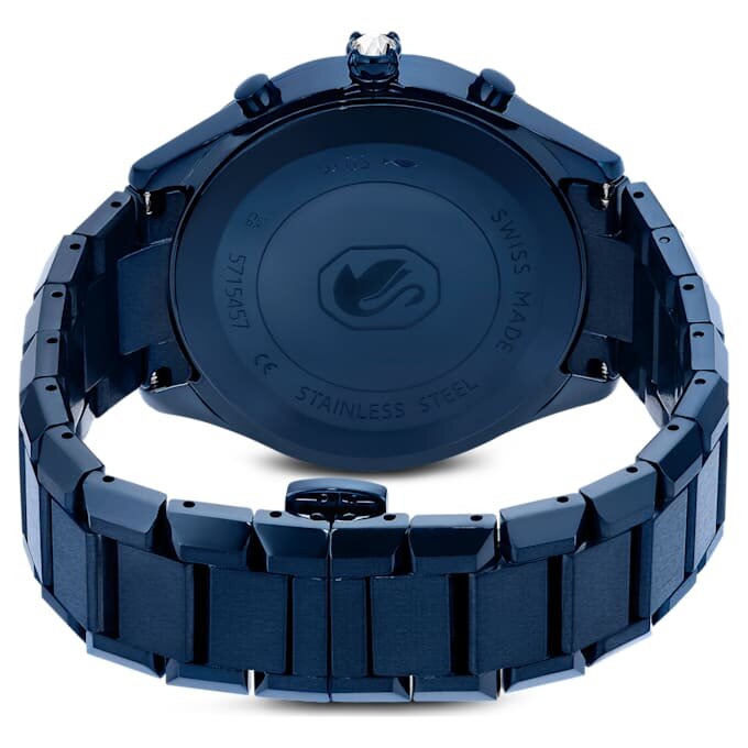 Dextera Chrono-klokke 39 mm, sveitsiskprodusert, metallarmbånd, blå, blå finish Dextera Chrono-klokke 39 mm, sveitsiskprodusert, metallarmbånd, blå, blå finish