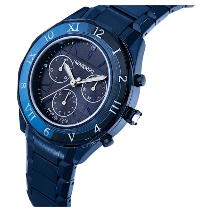 Dextera Chrono-klokke 39 mm, sveitsiskprodusert, metallarmbånd, blå, blå finish Dextera Chrono-klokke 39 mm, sveitsiskprodusert, metallarmbånd, blå, blå finish