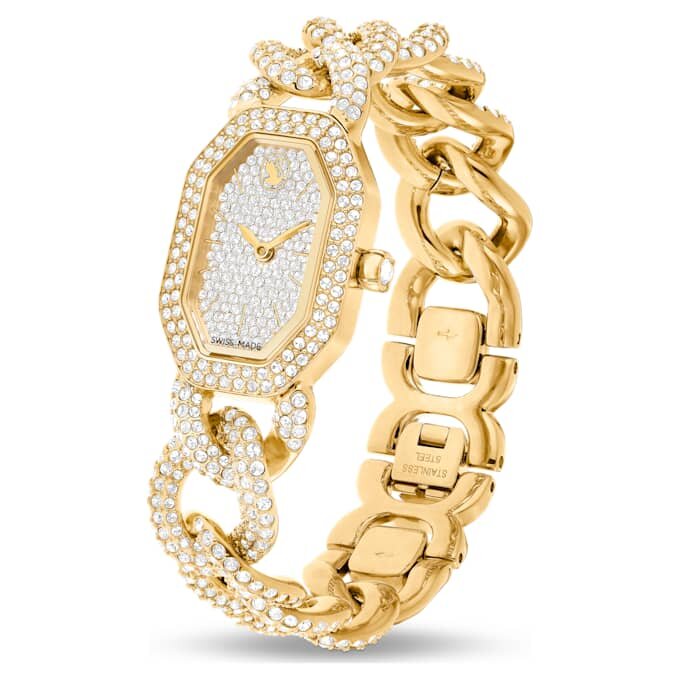 Dextera kjedeur, sveitsiskprodusert, armbånd med krystaller, gullfarget, gullfarget finish Dextera kjedeur, sveitsiskprodusert, armbånd med krystaller, gullfarget, gullfarget finish