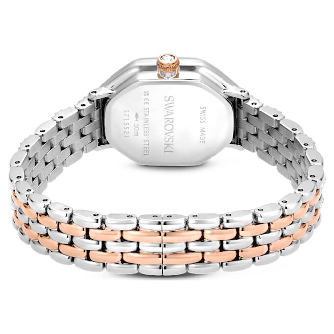 Dextera Octagon-klokke, sveitsiskprodusert, metallarmbånd, sølvfarget, rosagullfarget finish Dextera Octagon-klokke, sveitsiskprodusert, metallarmbånd, sølvfarget, rosagullfarget finish
