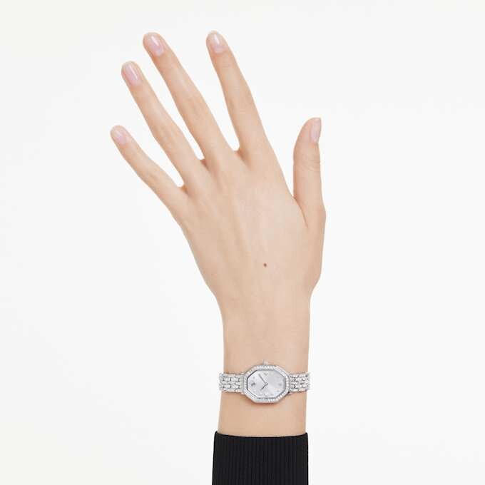 Dextera Octagon-klokke, sveitsiskprodusert, metallarmbånd, sølvfarget, rustfritt stål Dextera Octagon-klokke, sveitsiskprodusert, metallarmbånd, sølvfarget, rustfritt stål