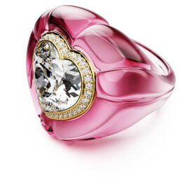 Dulcis cocktailring, hjerteformet, pavé, hjerte, rosa Dulcis cocktailring, hjerteformet, pavé, hjerte, rosa