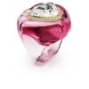 Dulcis cocktailring, hjerteformet, pavé, hjerte, rosa