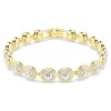 En Angelic-armbånd, rundslipt, pavé, medium, hvit, gullbelagt