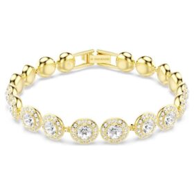 En Angelic-armbånd, rundslipt, pavé, medium, hvit, gullbelagt En Angelic-armbånd, rundslipt, pavé, medium, hvit, gullbelagt