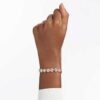 En Angelic-armbånd, rundslipt, pavé, medium, hvit, rosagullbelagt