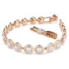 En Angelic-armbånd, rundslipt, pavé, medium, hvit, rosagullbelagt