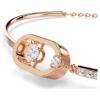 Et armbånd, rundslipt, oval form, hvit, rosagullbelagt Et armbånd, rundslipt, oval form, hvit, rosagullbelagt