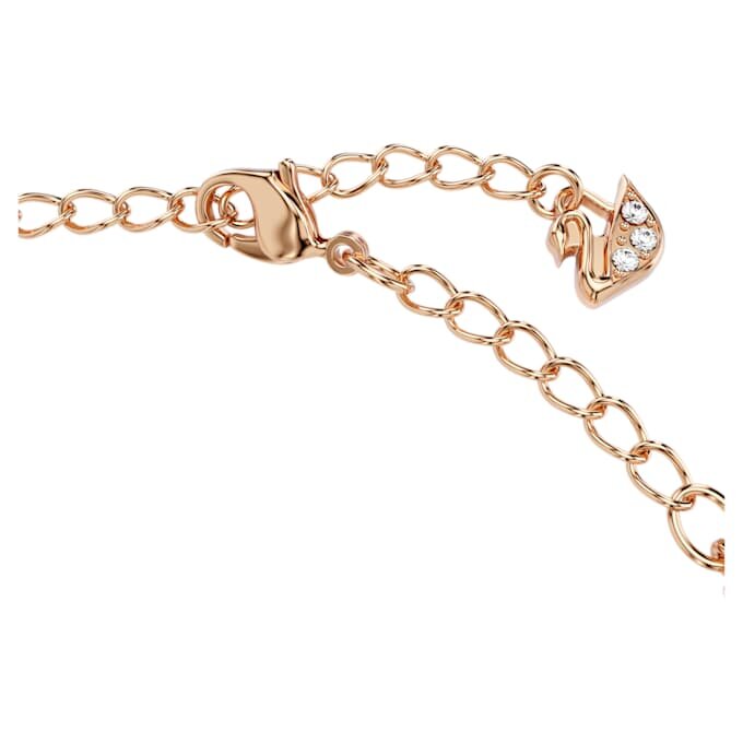 Et armbånd, rundslipt, oval form, hvit, rosagullbelagt Et armbånd, rundslipt, oval form, hvit, rosagullbelagt