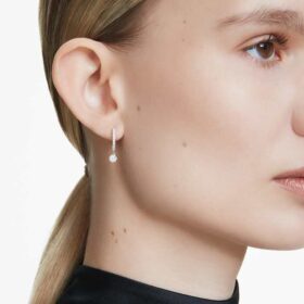 Eternity Drop-øredobber med laboratoriedyrkede diamanter 0,7 karat totalt, rund form, 14K hvitt gull
