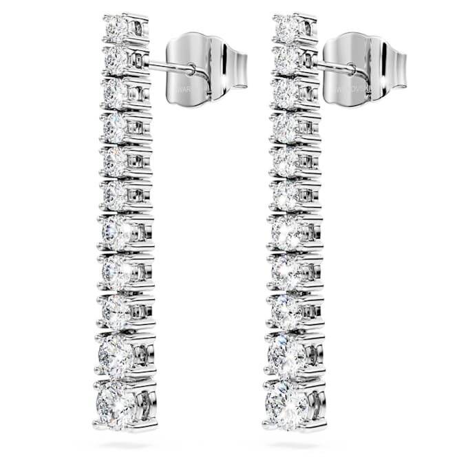 Eternity-dråpeøredobber med laboratoriedyrkede diamanter, 1,3 karat totalt, rund form, 14K hvitt gull Eternity-dråpeøredobber med laboratoriedyrkede diamanter, 1,3 karat totalt, rund form, 14K hvitt gull