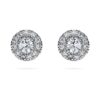 Eternity Halo-øredobber med laboratoriedyrkede diamanter, 0,45 karat totalt, rund form, sterlingsølv