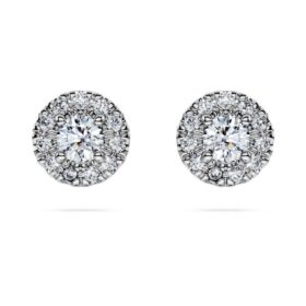 Eternity Halo-øredobber med laboratoriedyrkede diamanter, 0,45 karat totalt, rund form, sterlingsølv