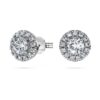 Eternity Halo-øredobber med laboratoriedyrkede diamanter på totalt 0,75 karat, rund form, 14K hvitt gull