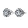 Eternity Halo-øredobber med laboratoriedyrkede diamanter på totalt 0,75 karat, rund form, 14K hvitt gull