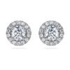 Eternity Halo-øredobber med laboratoriedyrkede diamanter, totalt 2 karat, rund form, 14K hvitt gull
