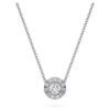 Eternity Halo solitaire-anheng, laboratoriedyrkede diamanter 0,23 karat totalt, rund form, sterlingsølv Eternity Halo solitaire-anheng, laboratoriedyrkede diamanter 0,23 karat totalt, rund form, sterlingsølv