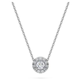 Eternity Halo solitaire-anheng, laboratoriedyrkede diamanter 0,23 karat totalt, rund form, sterlingsølv Eternity Halo solitaire-anheng, laboratoriedyrkede diamanter 0,23 karat totalt, rund form, sterlingsølv