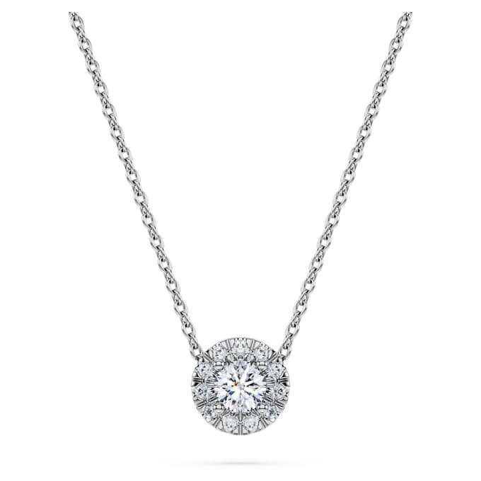 Eternity Halo solitaire-anheng, laboratoriedyrkede diamanter 0,23 karat totalt, rund form, sterlingsølv Eternity Halo solitaire-anheng, laboratoriedyrkede diamanter 0,23 karat totalt, rund form, sterlingsølv