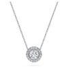 Eternity Halo solitaire-anheng med laboratoriedyrkede diamanter 0,59 karat totalt, rund form, 14K hvitt gull