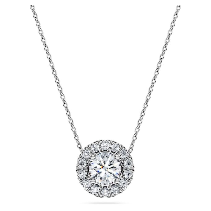 Eternity Halo solitaire-anheng med laboratoriedyrkede diamanter, 1 karat totalt, rund form, 14K hvitt gull Eternity Halo solitaire-anheng med laboratoriedyrkede diamanter, 1 karat totalt, rund form, 14K hvitt gull