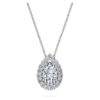 Eternity Halo Solitaire-anheng med laboratoriedyrkede diamanter, totalt 1 karat, pæreform, 14K hvitt gull