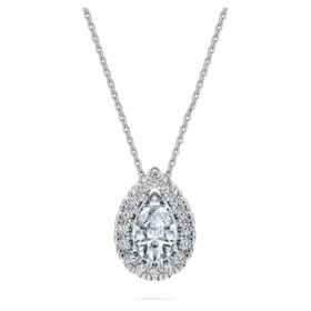 Eternity Halo Solitaire-anheng med laboratoriedyrkede diamanter, totalt 1 karat, pæreform, 14K hvitt gull Eternity Halo Solitaire-anheng med laboratoriedyrkede diamanter, totalt 1 karat, pæreform, 14K hvitt gull
