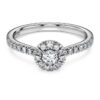Eternity Halo-solitaire-ring med laboratoriedyrkede diamanter, 0,45 karat totalt, rund form, sterlingsølv Eternity Halo-solitaire-ring med laboratoriedyrkede diamanter, 0,45 karat totalt, rund form, sterlingsølv