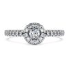 Eternity Halo-solitaire-ring med laboratoriedyrkede diamanter, 0,45 karat totalt, rund form, sterlingsølv Eternity Halo-solitaire-ring med laboratoriedyrkede diamanter, 0,45 karat totalt, rund form, sterlingsølv