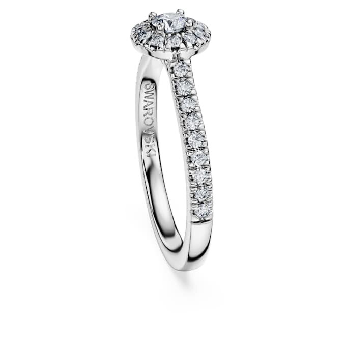 Eternity Halo-solitaire-ring med laboratoriedyrkede diamanter, 0,45 karat totalt, rund form, sterlingsølv Eternity Halo-solitaire-ring med laboratoriedyrkede diamanter, 0,45 karat totalt, rund form, sterlingsølv