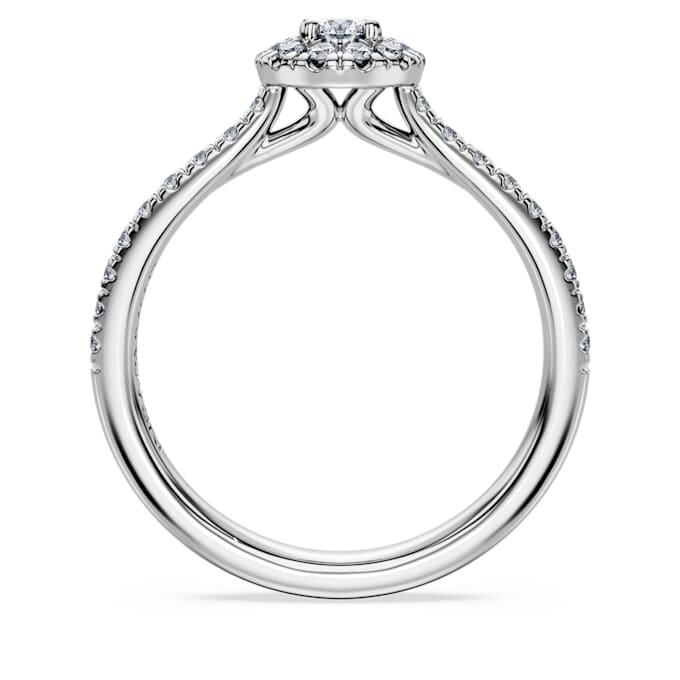 Eternity Halo-solitaire-ring med laboratoriedyrkede diamanter, 0,45 karat totalt, rund form, sterlingsølv Eternity Halo-solitaire-ring med laboratoriedyrkede diamanter, 0,45 karat totalt, rund form, sterlingsølv