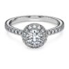 Eternity Halo solitaire-ring med laboratoriedyrkede diamanter på totalt 0,8 karat, rund form, 14K hvitt gull Eternity Halo solitaire-ring med laboratoriedyrkede diamanter på totalt 0,8 karat, rund form, 14K hvitt gull